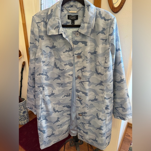 dennis basso Light Blue Camo Trench Coat - Picture 7 of 7